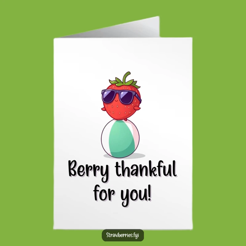 Free Printable Thank You Card: Cool Strawberry Vibes - Funny Downloadable