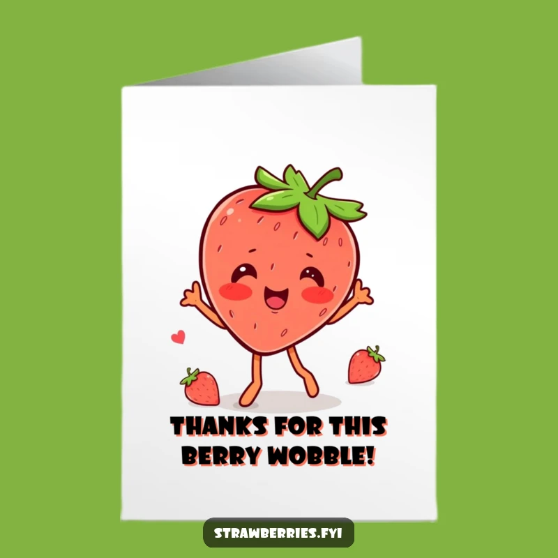 Free Printable Thank You Card: Kawaii Strawberry Wobble Gratitude
