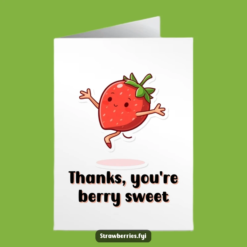 Free Printable Thank You Card: Strawberry Pirouette - Sweet Gratitude