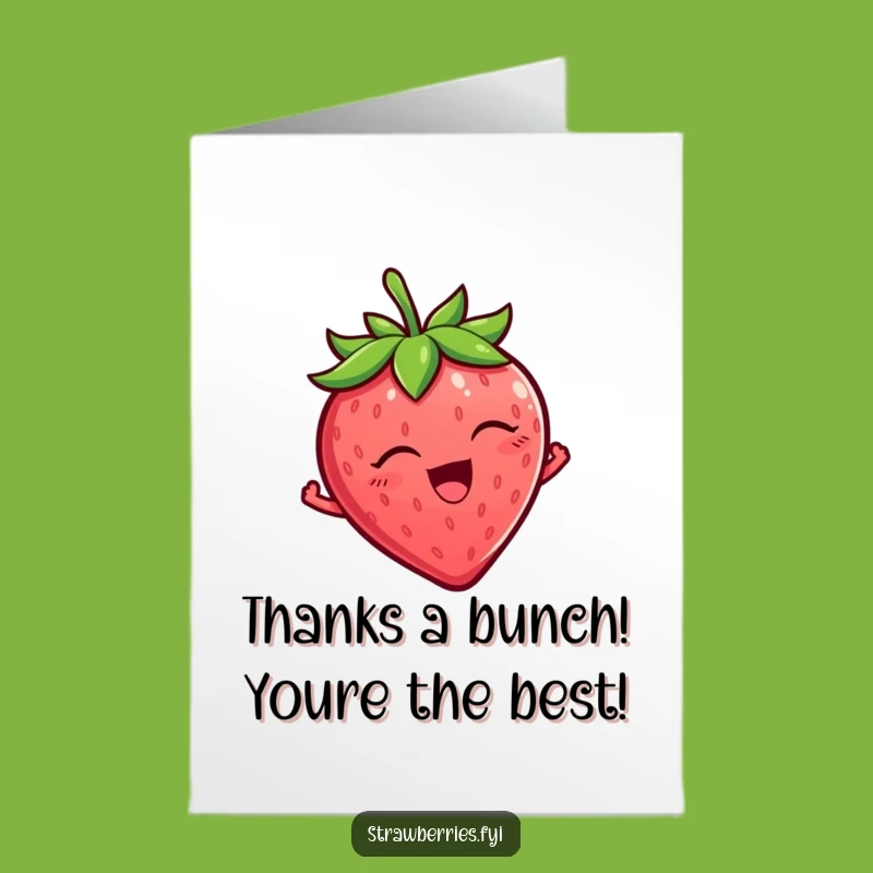 Free Printable Tickled Strawberry Thank You Card: Wiggle of Gratitude Downloadable