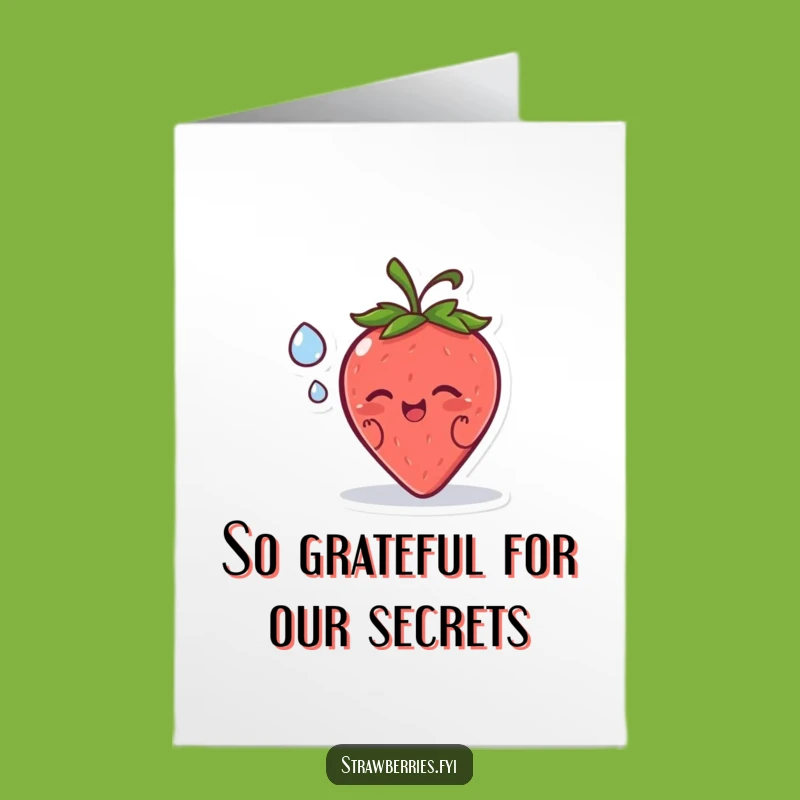 Free Printable Thank You Card: Funny Strawberry Secret Message Gift