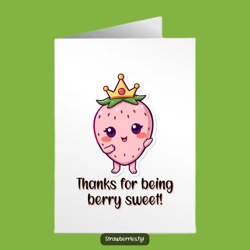 Free Printable Thank You Card: Regal Kawaii Strawberry Gratitude