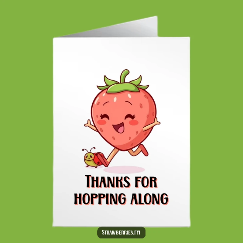 Free Printable Jovial Strawberry Thank You Card: Fun Downloadable Gift for Friends