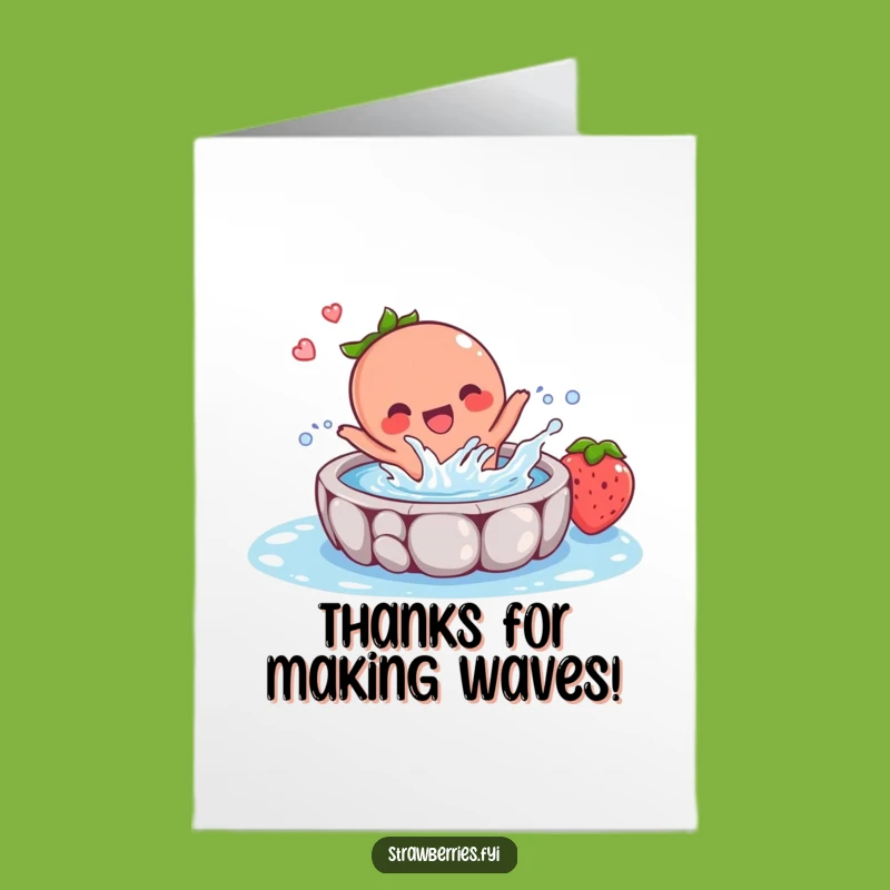 Free Printable Thank You Card: Grateful Strawberry Pool Splash