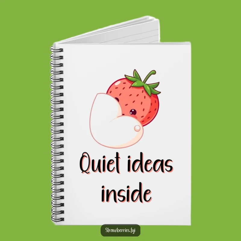 Funny Shy Strawberry Notebook Jot Down Ideas With Gentle Sweetness