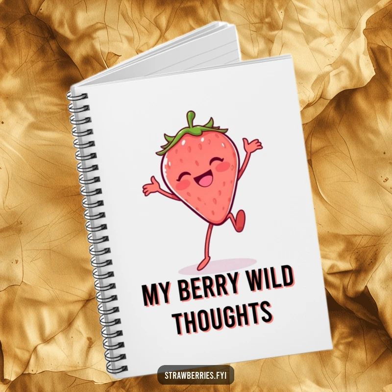 Funny Silly Dance Strawberry Notebook: A happy strawberry doing a funny dance, perfect for inspiring creative notes.