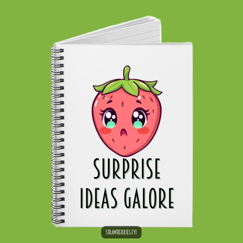 Funny Surprised Strawberry Falling Notebook - Journal Your Exclamations