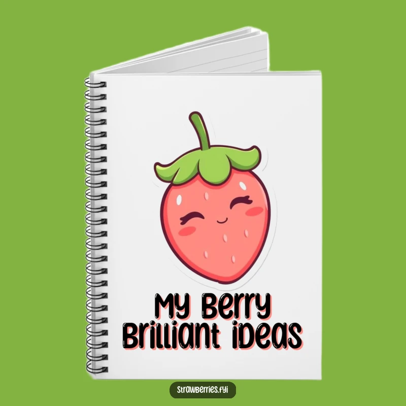 Funny Winking Kawaii Strawberry Notebook - Jot Down Laughs & Ideas