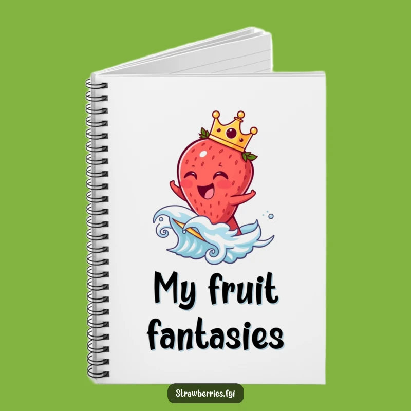 Funny Laughing Strawberry Notebook - Ride Your Ideas on a Fruit Wave!