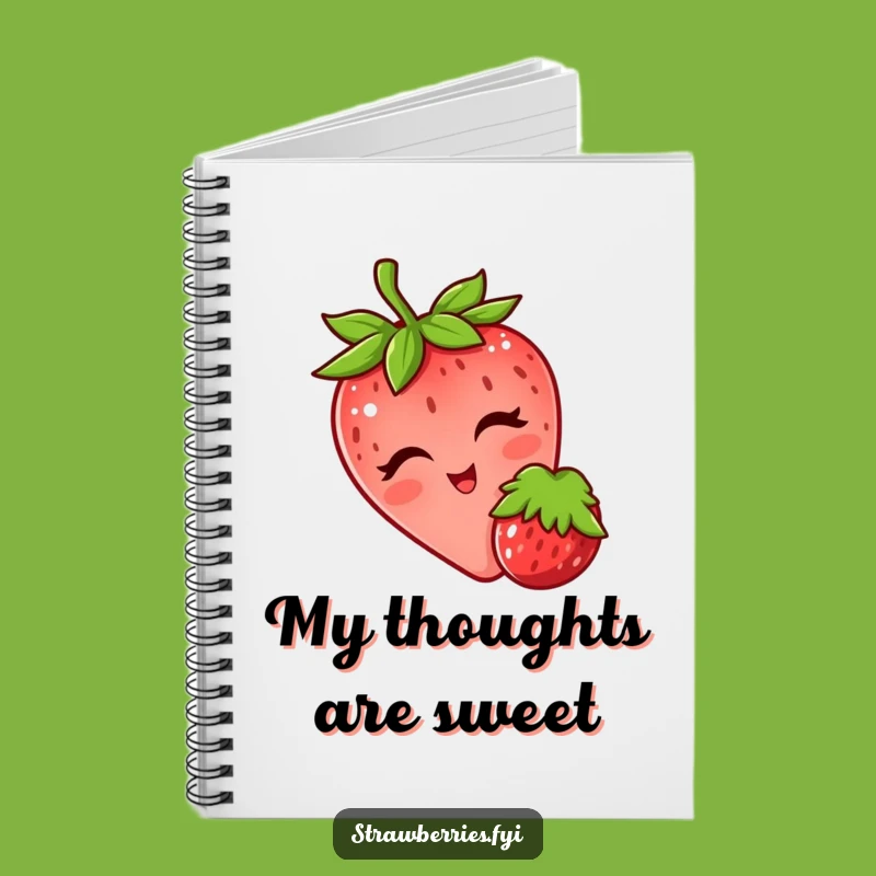 Funny Winking Strawberry Notebook Jot Down Ideas With Fruity Playfulness