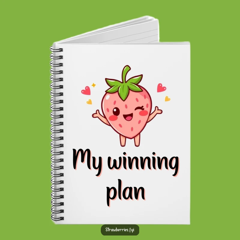 Funny Strawberry Notebook: Victory Notes, Winking Ideas Gift