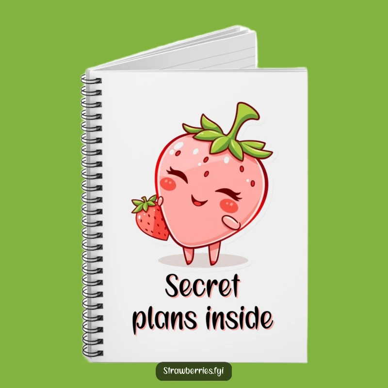 Funny Winking Strawberry Notebook: Jot Down Secrets with a Smile