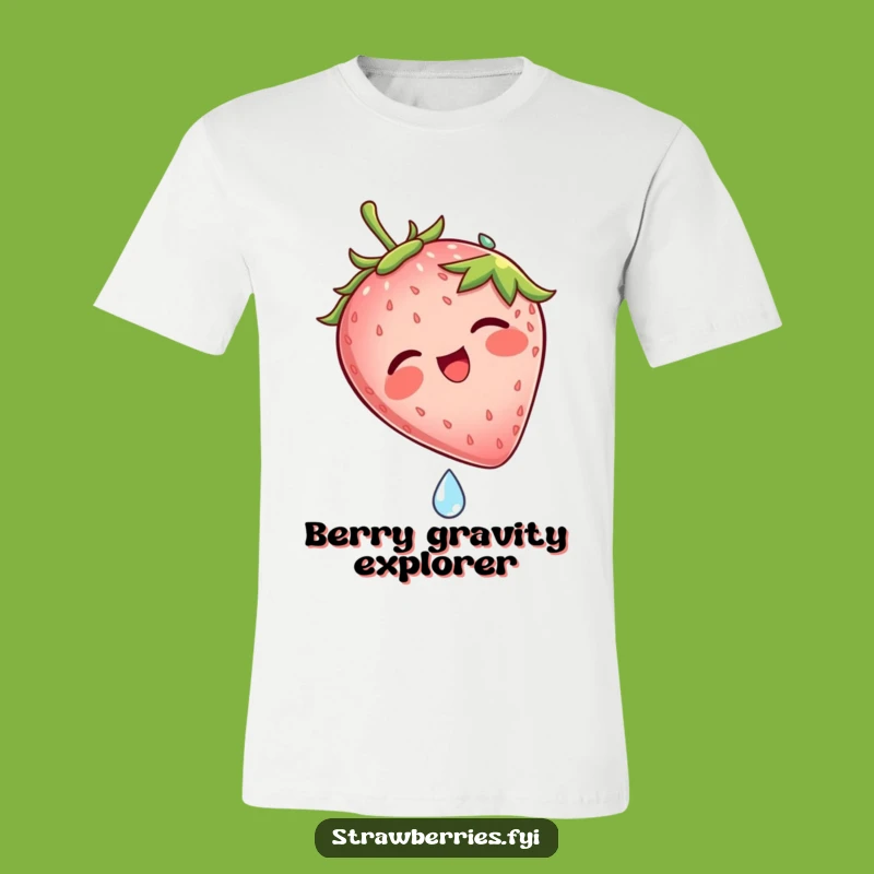 Funny Strawberry Dew Drop Slide T-Shirt: Hilarious Fruit Character Tee Gift