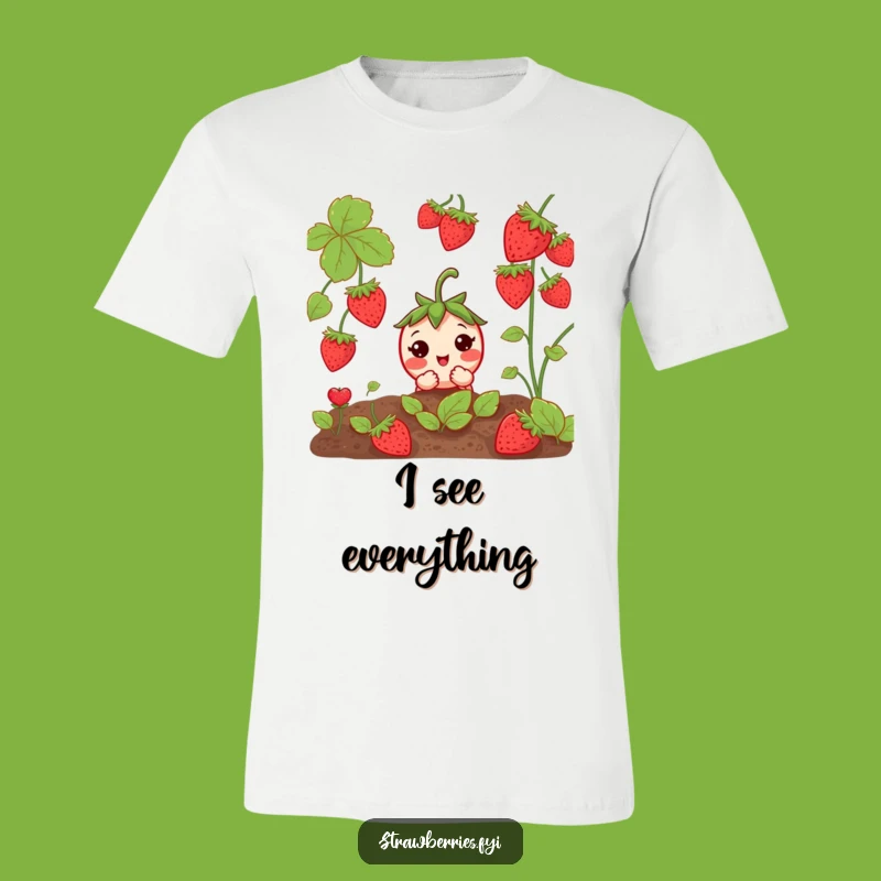 Funny Curious Strawberry T-Shirt: Show Off Your Hidden Fun!