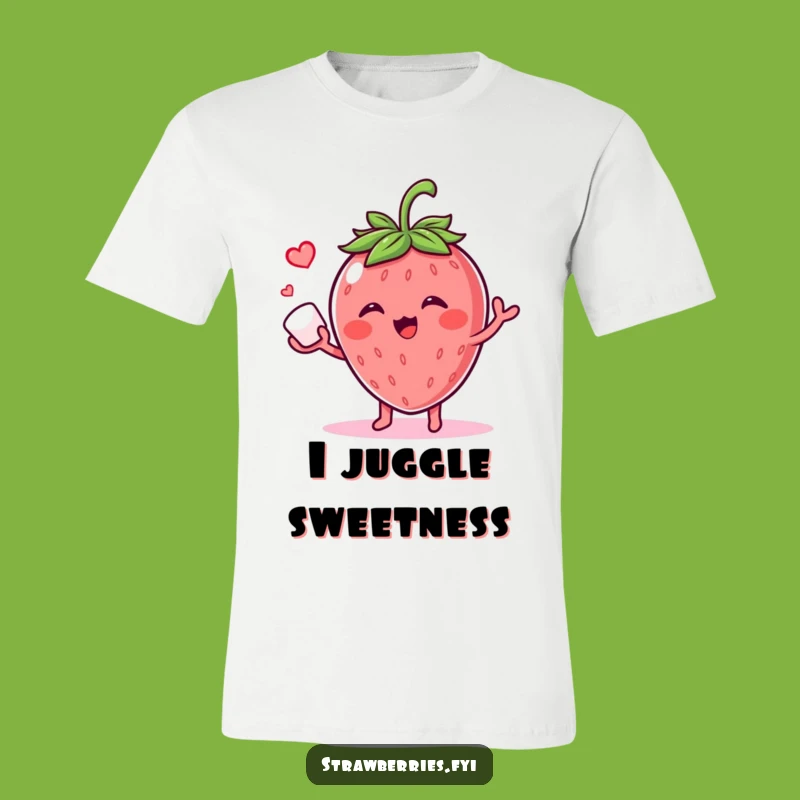 Funny Giggling Strawberry T-Shirt - Sugar Cube Juggling Humor Tee
