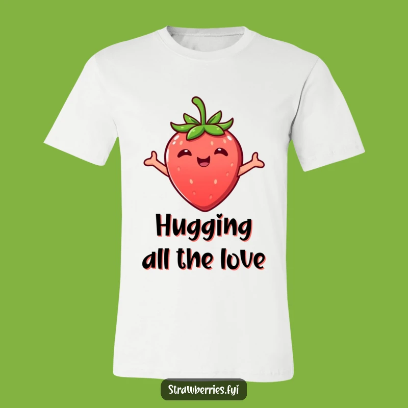 Funny Kawaii Strawberry Hug T-Shirt: Wear Your Joyful Embrace