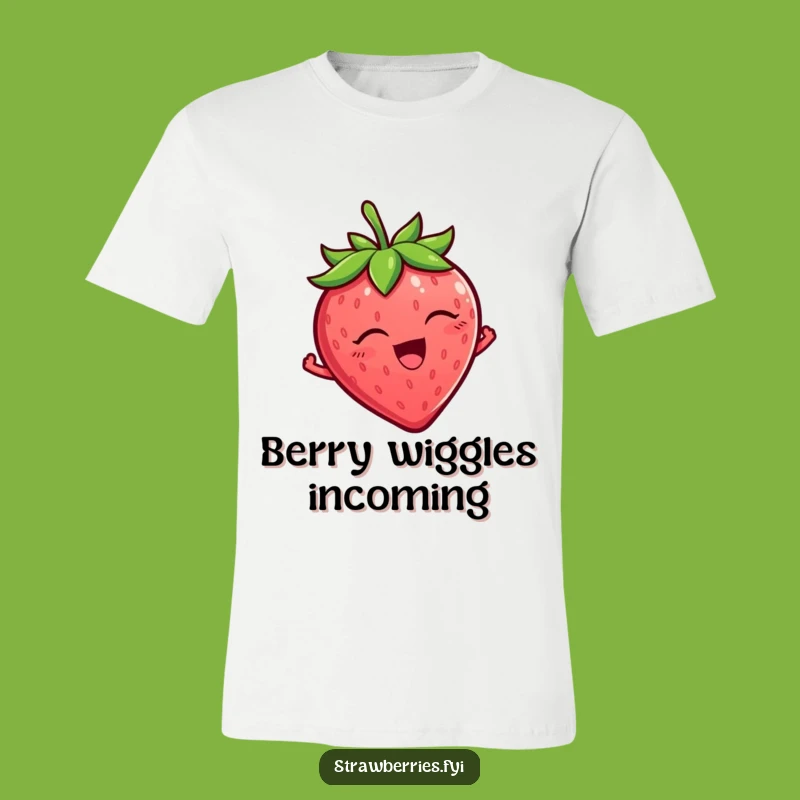 Funny Tickled Strawberry T-Shirt: Wiggling with Delight, a Hilarious Tee