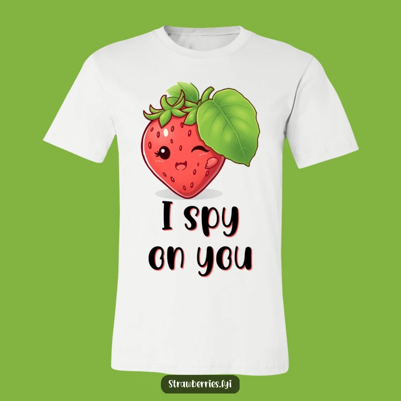 Funny Strawberry Hiding T-Shirt: Playfully Mysterious and Humorous Apparel