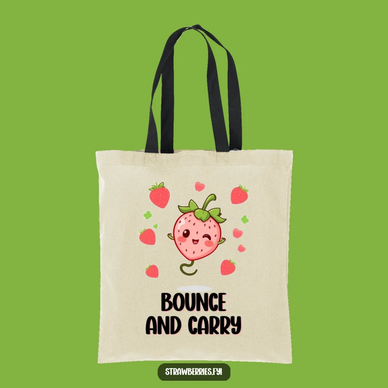 Funny Bouncing Kawaii Strawberry Tote Bag - Carry Your Excitement