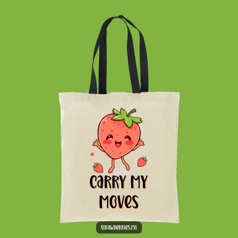 Funny Kawaii Strawberry Wobble Dance Tote Bag - Carry Your Joyful Moves