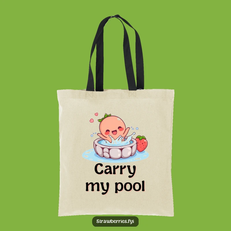Funny Strawberry Splash Tote Bag: Carry Your Joy Everywhere