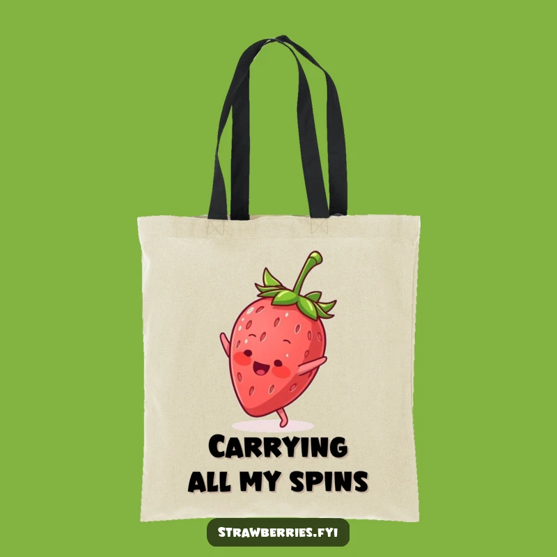 Funny Cartwheel Strawberry Tote Bag: Carry Your Energy Everywhere!