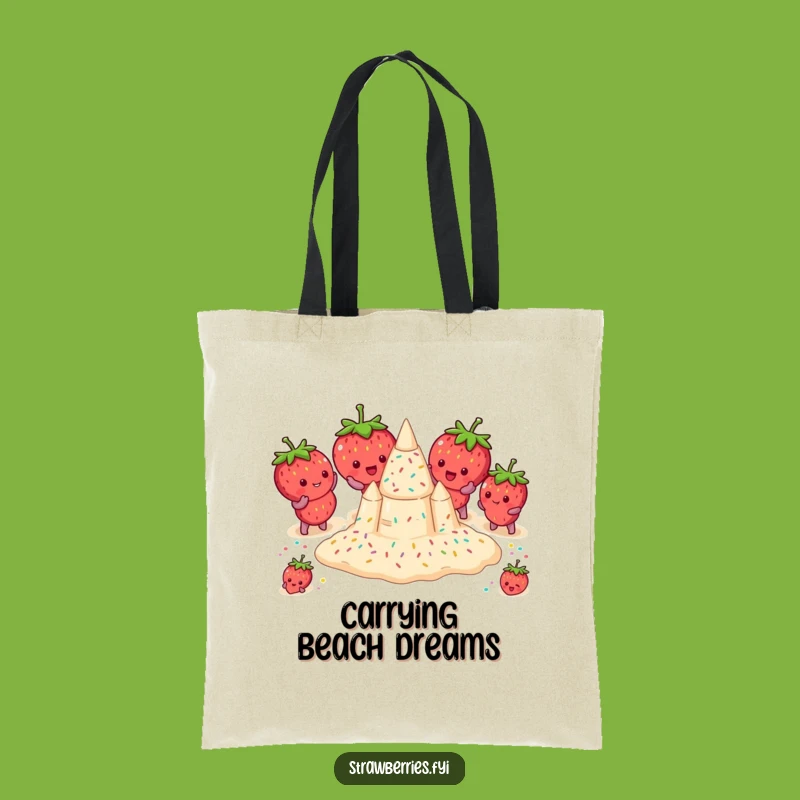 Funny Strawberry Sandcastle Tote Bag - Carry Summer Fun & Essentials