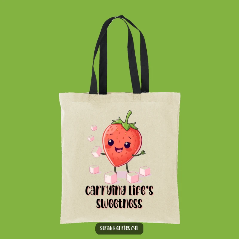 Funny Kawaii Strawberry Juggling Tote: Carry Sweetness, Perfect Funny Gift!