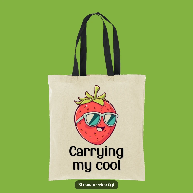 Funny Strawberry Sunglasses Tote Bag: Carry Your Laughs in Style!