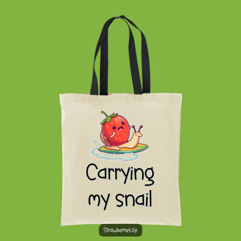 Funny Strawberry Snail Surf Tote Bag - Carry Your Fun & Essentials