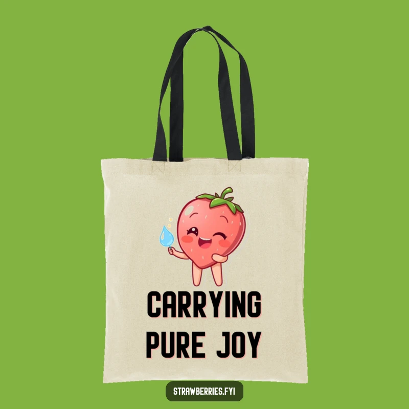 Funny Strawberry Dewdrop Tote Bag: Carry Your Sparkle!