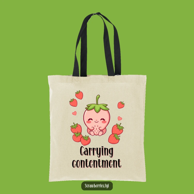 Funny Content Strawberry Smile Tote - Durable & Peaceful Bag Funny Gift