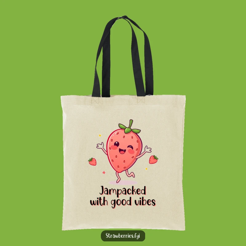 Funny Dancing Strawberry Tote Bag: Carry Your Fun Essentials Stylishly