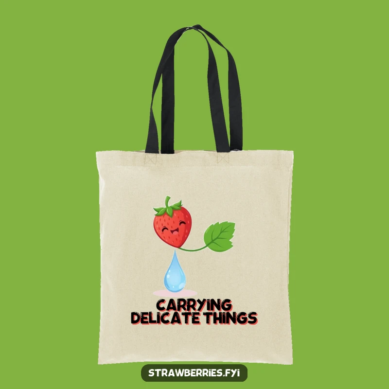 Funny Delighted Strawberry Dewdrop Tote Bag - Carry with Grace