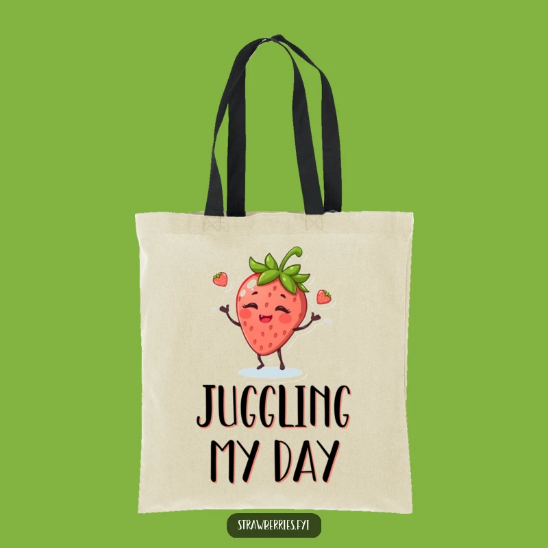 Funny Juggling Strawberry Tote Bag: Carry Your Fun Essentials!