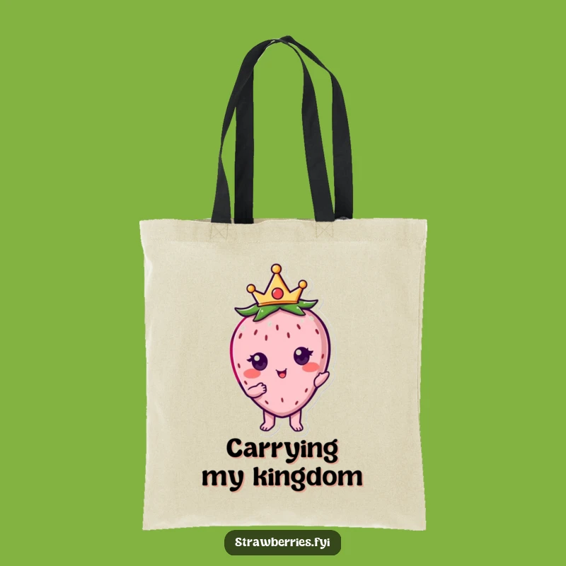 Funny Kawaii Strawberry Crown Tote Bag - Carry Your Kingdom in Style