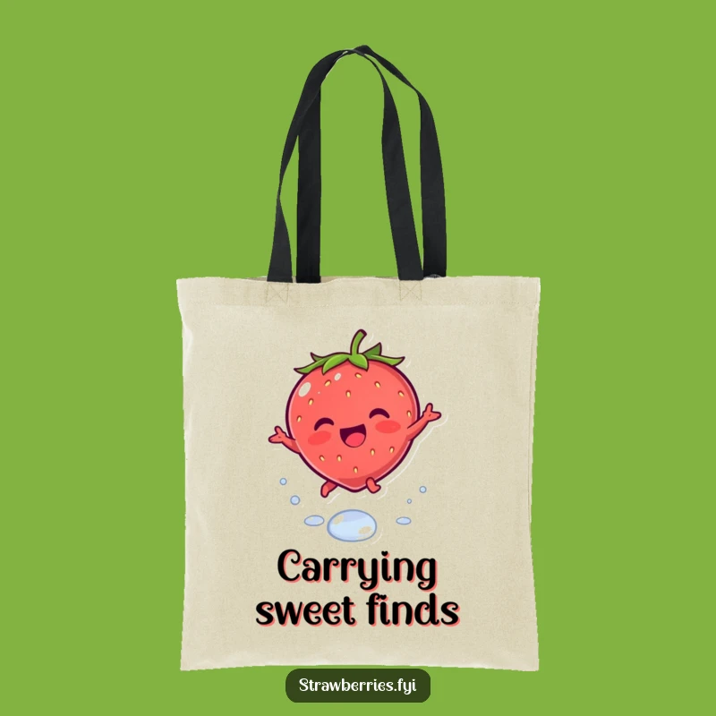 Funny Kawaii Strawberry Leap Tote Bag - Carry Your Cute Style