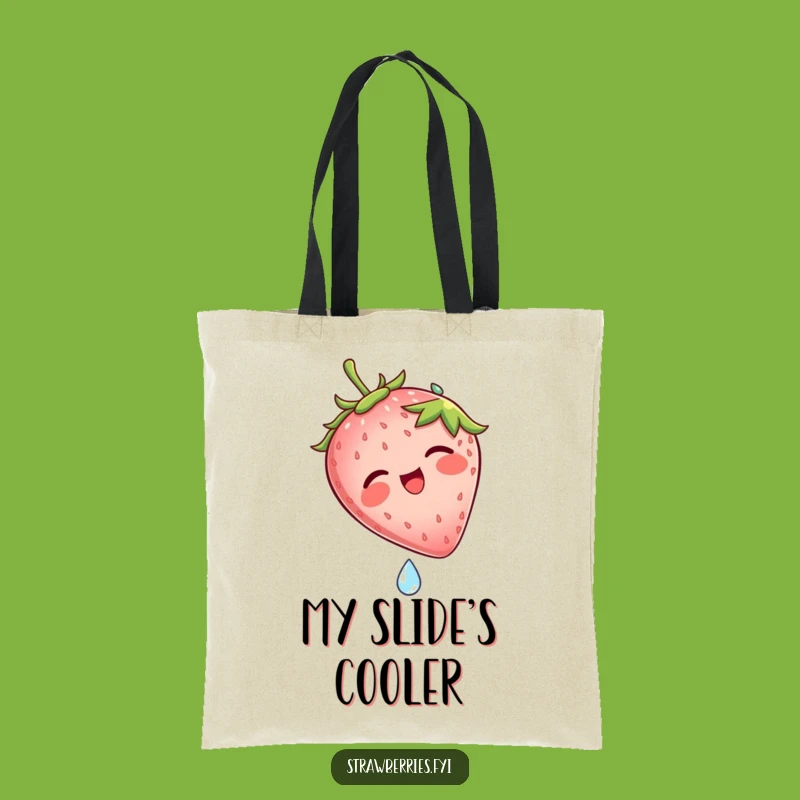 Funny Strawberry Dew Drop Slide Tote Bag: Carry Your Laughs in Style