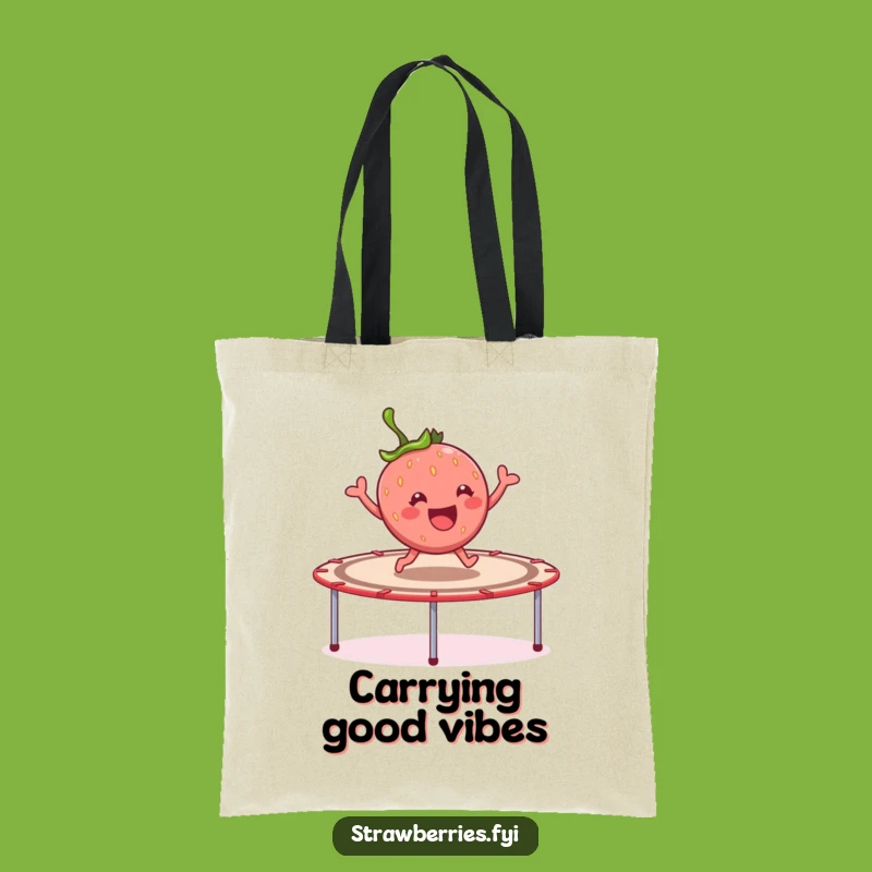Funny Strawberry Trampoline Tote Bag - Carry Your Fun