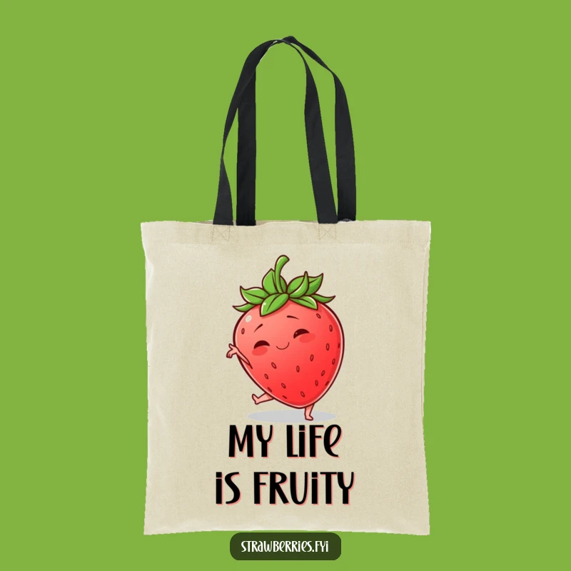 Funny Wobbly Strawberry Tote Bag: Carry Your Laughs with this Hilarious Design