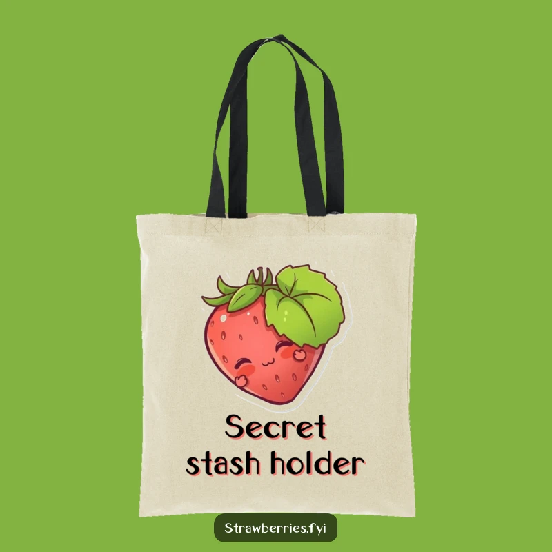Funny Strawberry Leaf Tote Bag: Carry Your Secrets in Style!